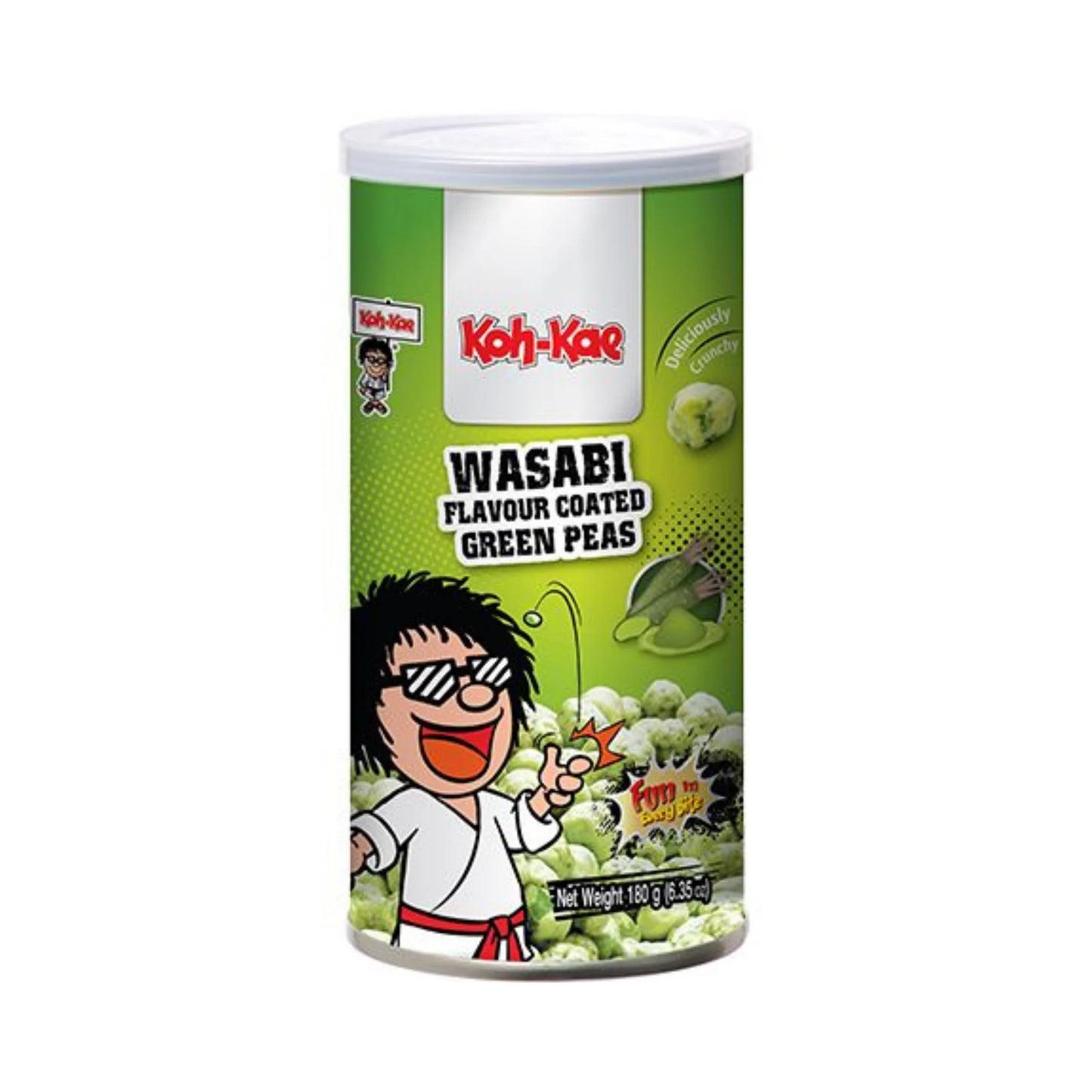 KOH-KAE Grüne Erbsen mit Wasabi 180g Dose - Knusprige Wasabi-Erbsen
