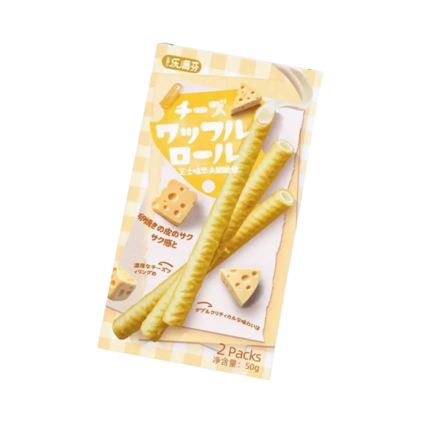 LEMANFEN Waffelrolle mit Meersalz-Käse-Geschmack 52g – knusprige Waffelrollen mit herzhafter Käsefüllung