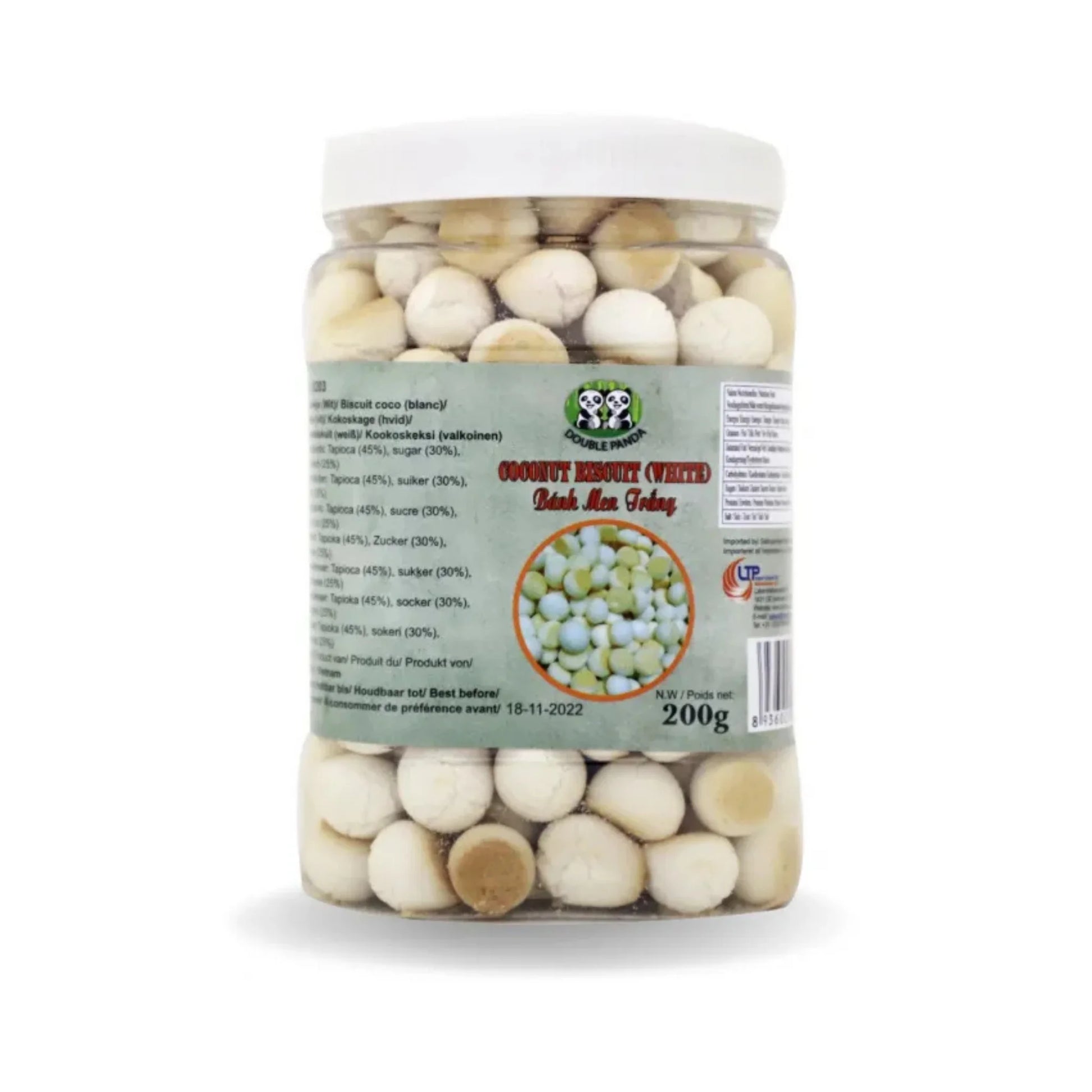DOUBLE PANDA Banh Men Trang 200g – vietnamesisches Kokosgebäck mit Tapioka