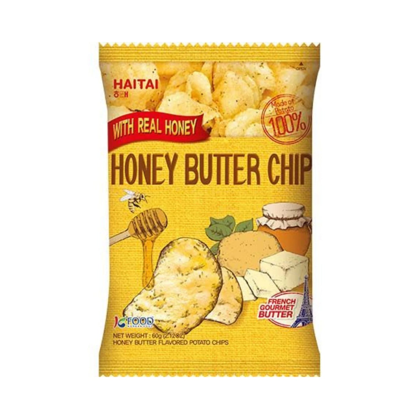 HAITAI Honig-Butter-Chips 60g - Knusprige koreanische Kartoffelchips mit süßem Honig und cremiger Butter