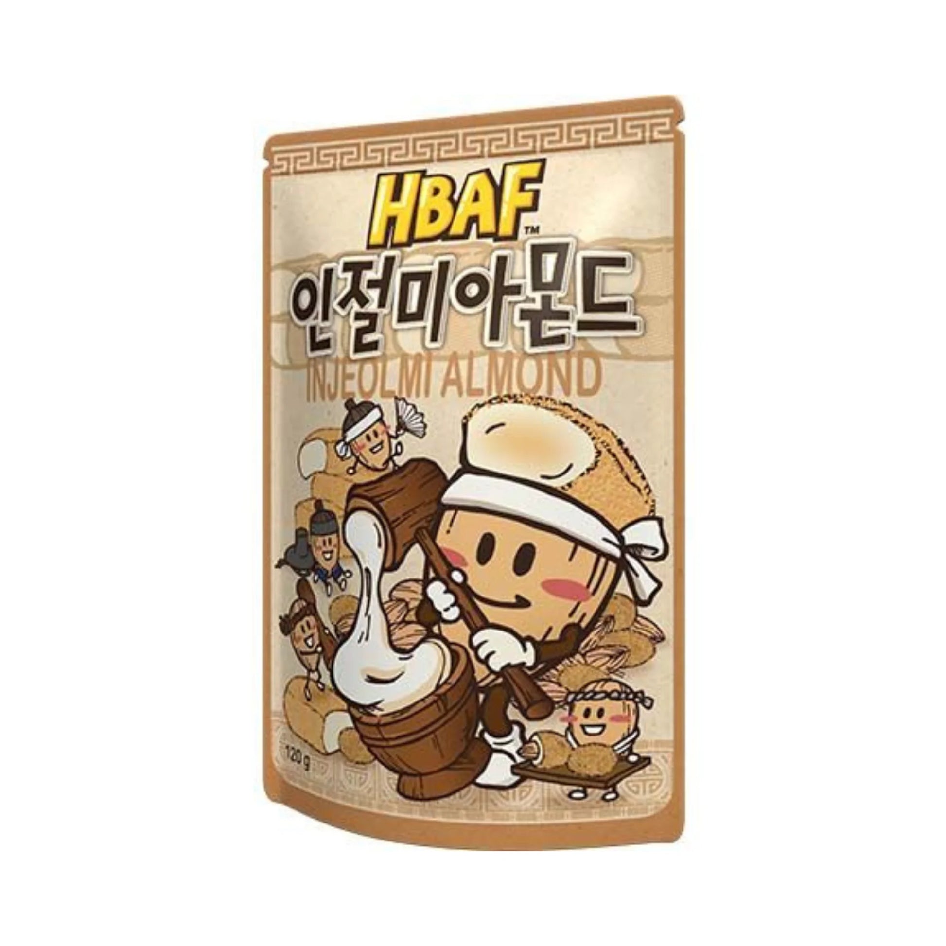 HBAF Mandel mit Injeolmi-Geschmack 120g, knusprige koreanische Mandeln mit traditionellem Reiskuchen-Geschmack