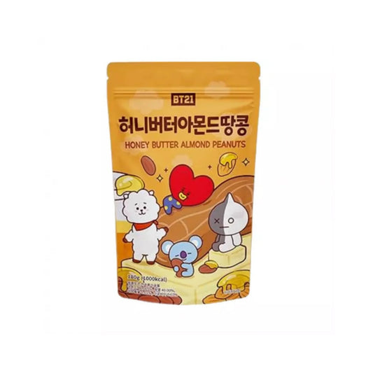 Knusprige Mandeln und Erdnüsse mit süß-salzigem Honig-Butter-Geschmack in einer 180g BT21 Packung von LINE