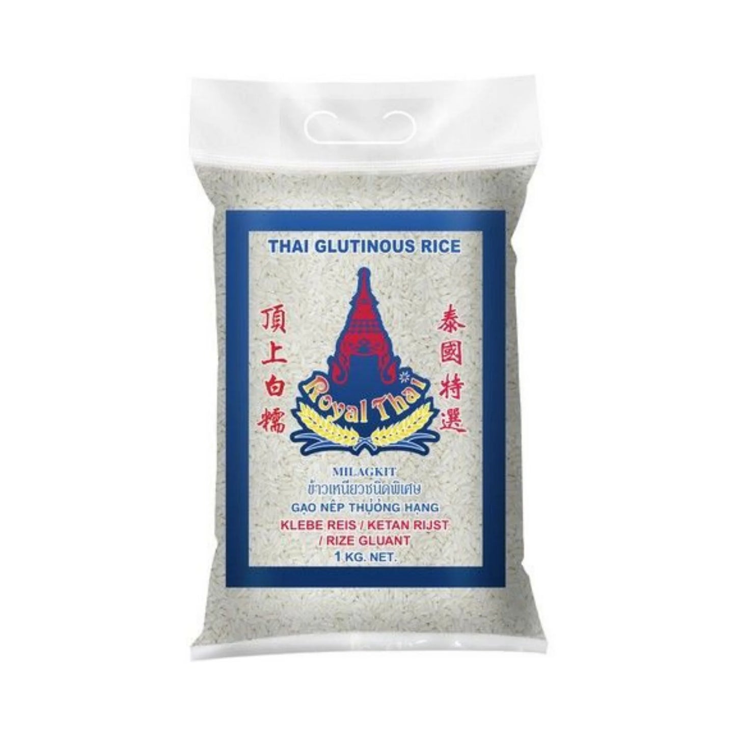 ROYAL THAI RICE Klebereis 1kg, thailändischer Sticky Rice in Verpackung für authentische asiatische Gerichte